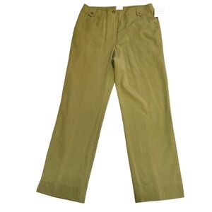 Emma James Olive Green High Rise Straight Leg Pants 12